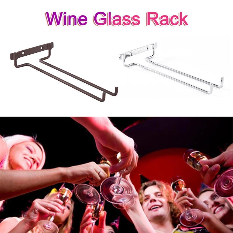 Estante para copa de vino de acero inoxidable, colgador colgante montado en la pared, soporte de copas y vasos cromados para Bar y cocina con tornillos