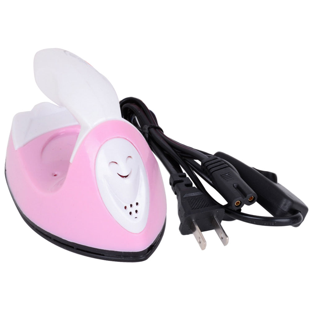 DIY Handheld Mini Iron Portable Electric Small Heat Transfer Machine Versatile Rapid Heating-Up Craft Clothes Sewing Supplies: Pink / UK