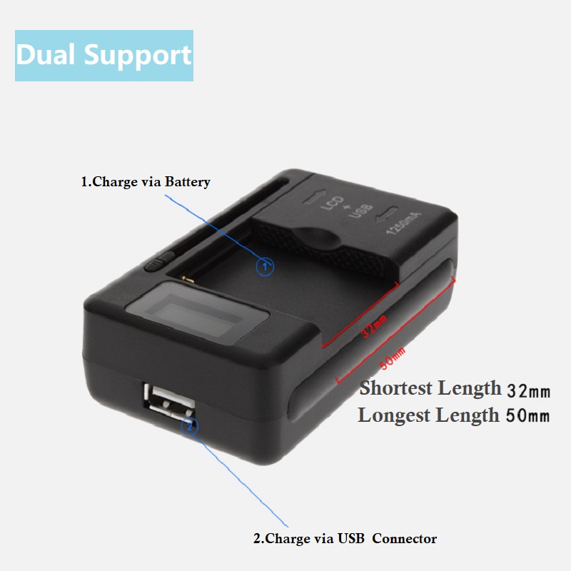 Universele mobiele batterijlader EU US Plug LCD-indicatorscherm USB-poort voor mobiele telefoonopladers Batterij opladen