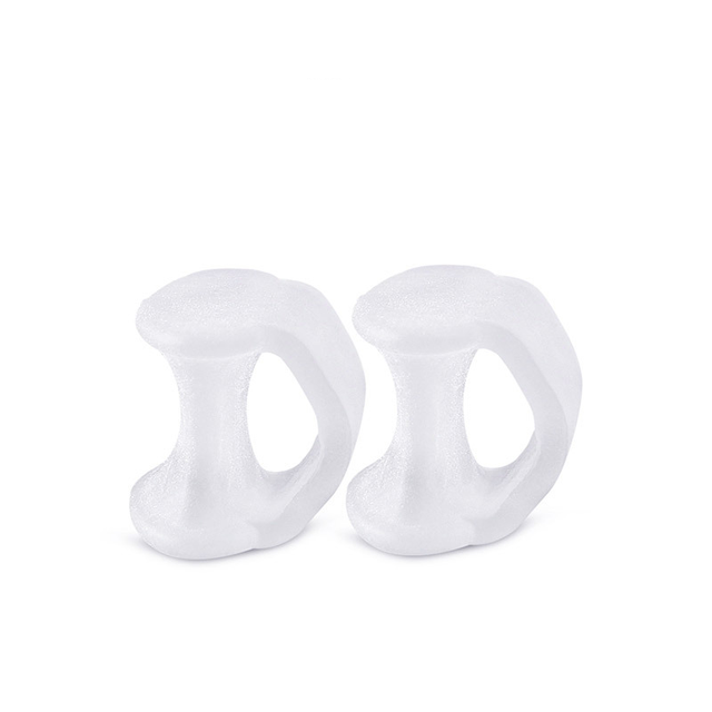 2 stk= 1 par gel tå separator pedikyr silikon hammer korrektor hallux valgus fot finger massasje rettetang ortopediske varer: Gjennomsiktig