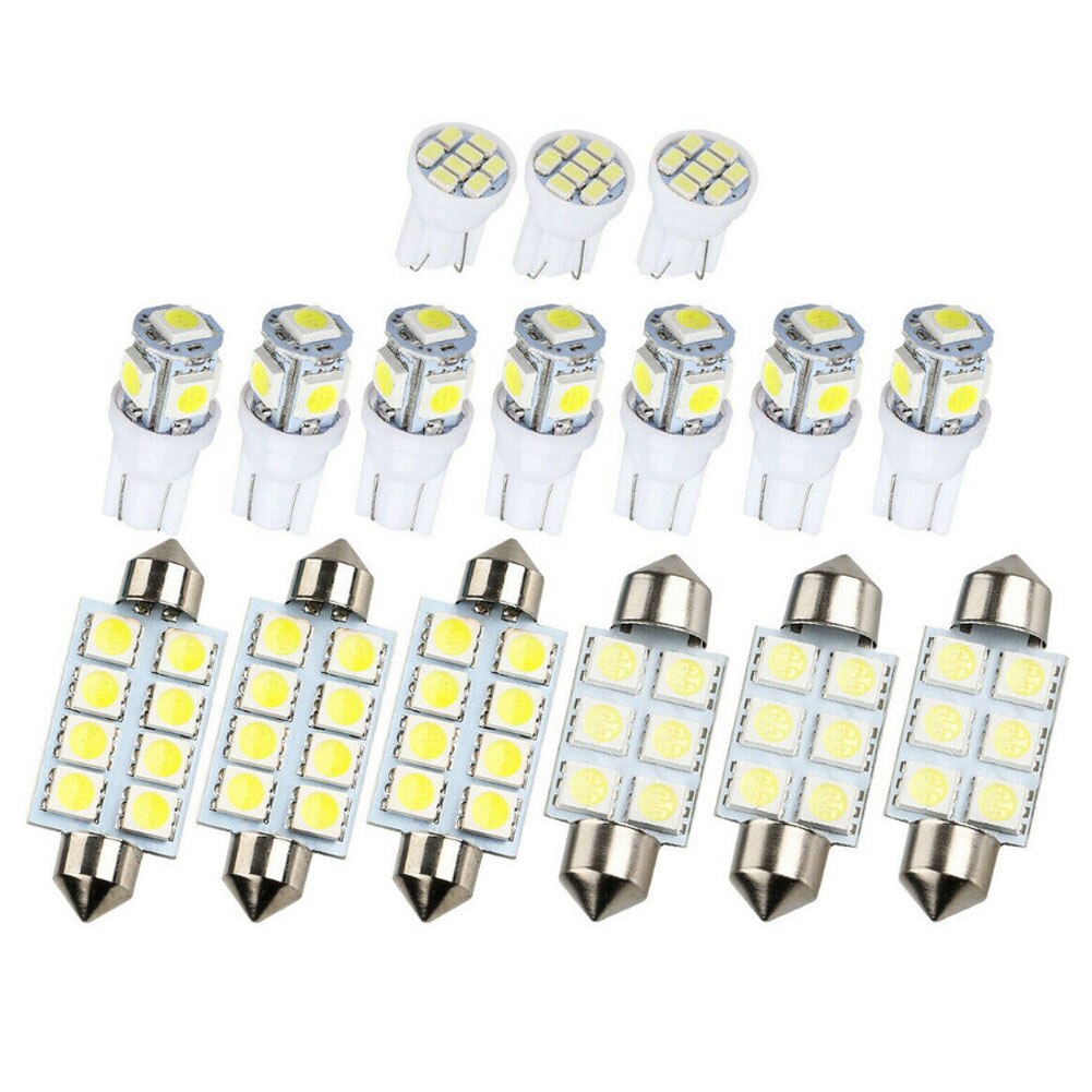 16PCS 6500K Bright White LED Bulb Interior Lights Package Kit Car Accessories