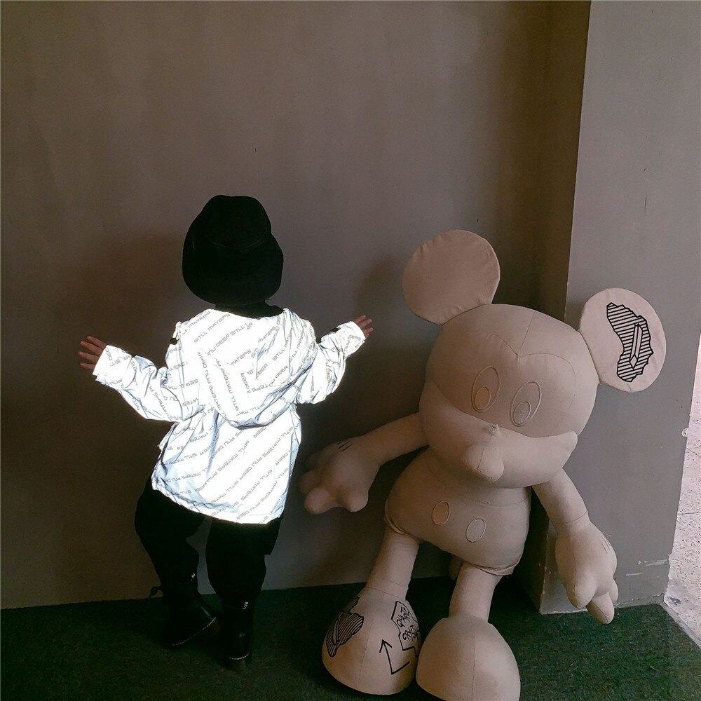 Benemaker Spring Baby Clothes Girls Boys For Light Reflective Jackets Teen Windbreaker Kids Hooded Coats Children Clothing CX049