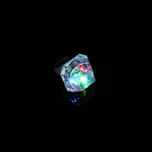 5pcs/set Luminous Rings Flashing LED Light Up Toys for Kids Girls Cute Cartoon Glowing Ring Glow In The Dark Toy Random Pattern: 1pc Diamond Ring