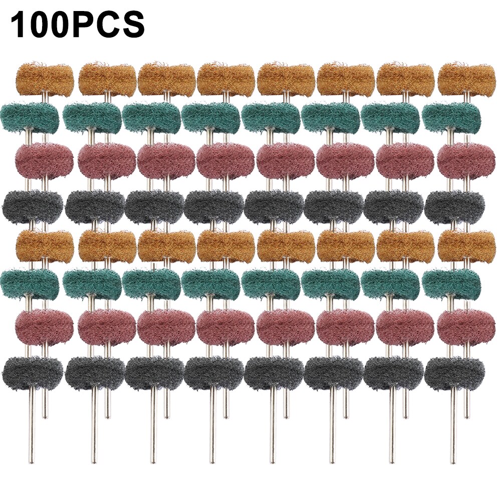Mini perceuse, brosse Abrasive en Nylon, tête de ponçage, roue de polissage pour accessoires Dremel: C-100pieces