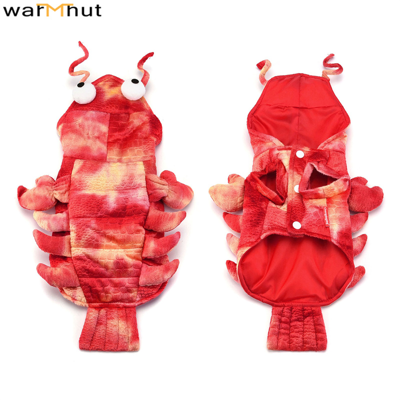 WarmHut – Costume de homard pour chien et chat, robe de Cosplay d'halloween pour animaux de compagnie, sweat à capuche rouge pour chiot, 1 pièce, taille S M L XL