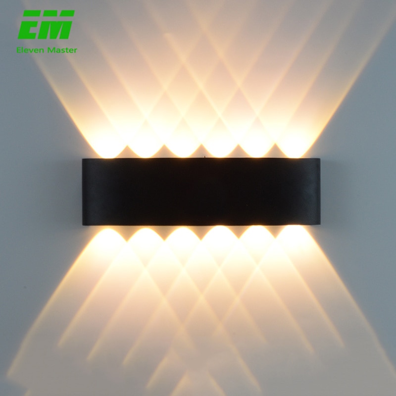 Ip65 cob led utomhus vattentäta verandalampor modernt hem f inredning upp och ner aluminium vägglampa korridor balkong  ac85-265v zbw 0010
