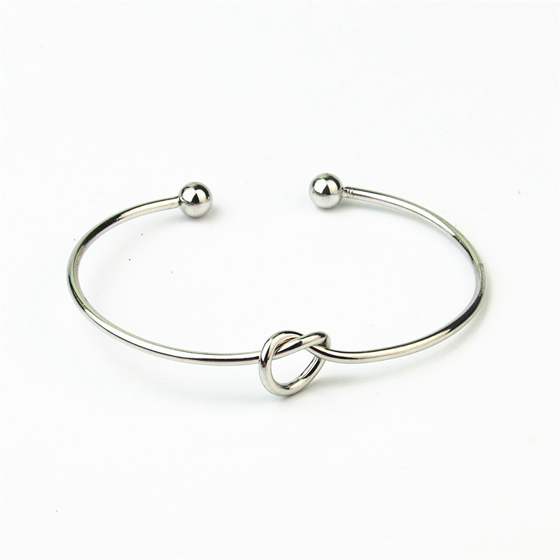 Nuevas pulseras y brazaletes de con encanto abierto para mujer, joyería con forma de nudo con cuentas y flecha: B1126-2