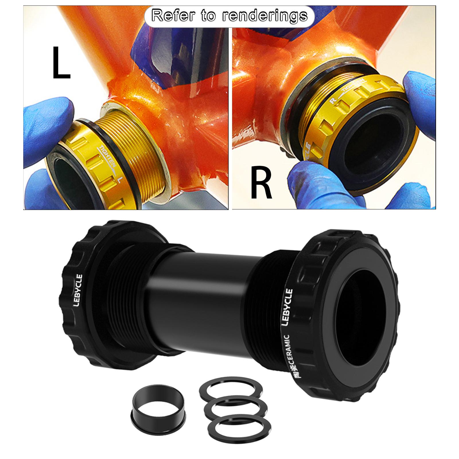 MTB Road Bike Bottom Bracket Crankset Component Repair Parts for Cycling Accessories: Black Ceramic