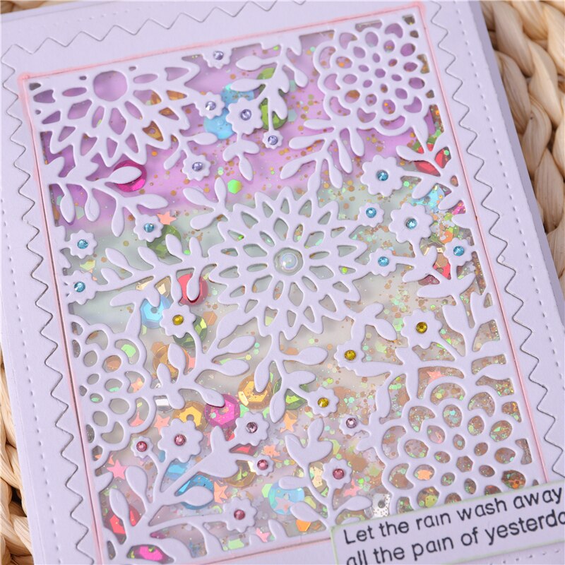 Kokorosa Floral Metal Cutting Dies for Scrapbooking Card Album Embossing Flower Background Frame Die Cut Template