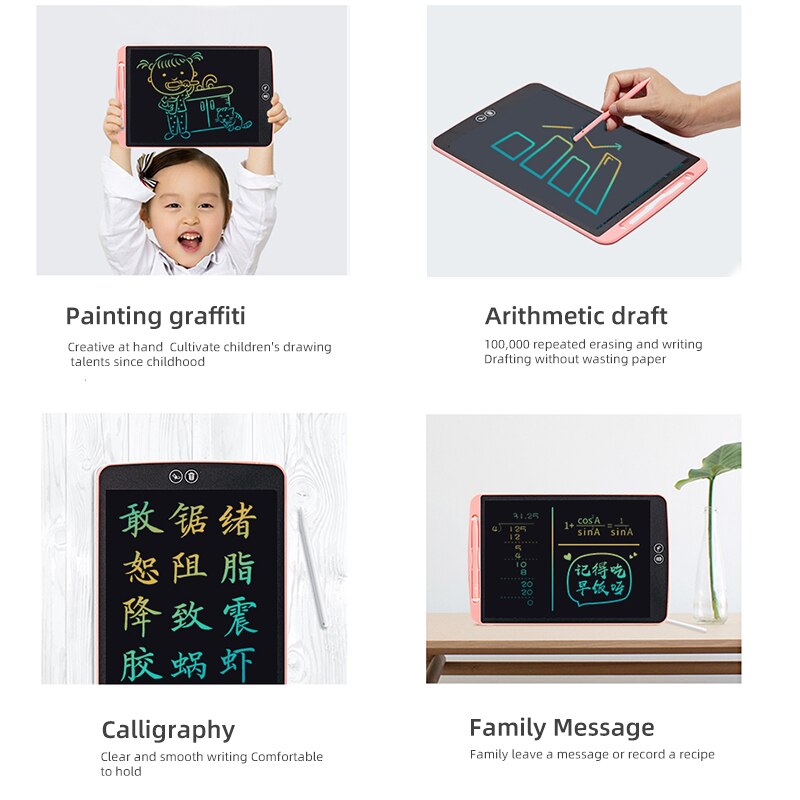 12 inch Digital Writing Tablet LCD Screen Electronic Drawing Tablet Children Writing Drawing Board