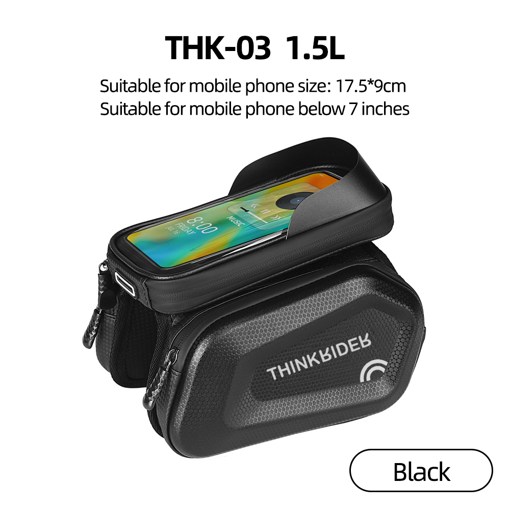 ThinkRider Fahrrad Tasche 2L Rahmen Vorne Rohr Radfahren Tasche Fahrrad Wasserdichte Telefon fallen Halfter 7 Zoll Touchscreen Tasche Zubehör: Grün