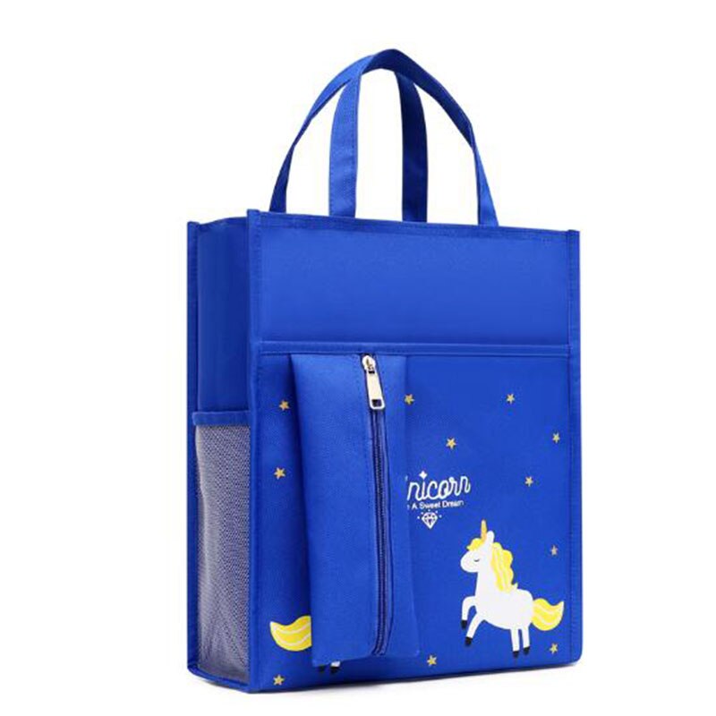 Students' Tutorial Bags A4 Canvas Waterproof Hand Bag Pencilbag Large Capacity Schoolbag Office School Supplies