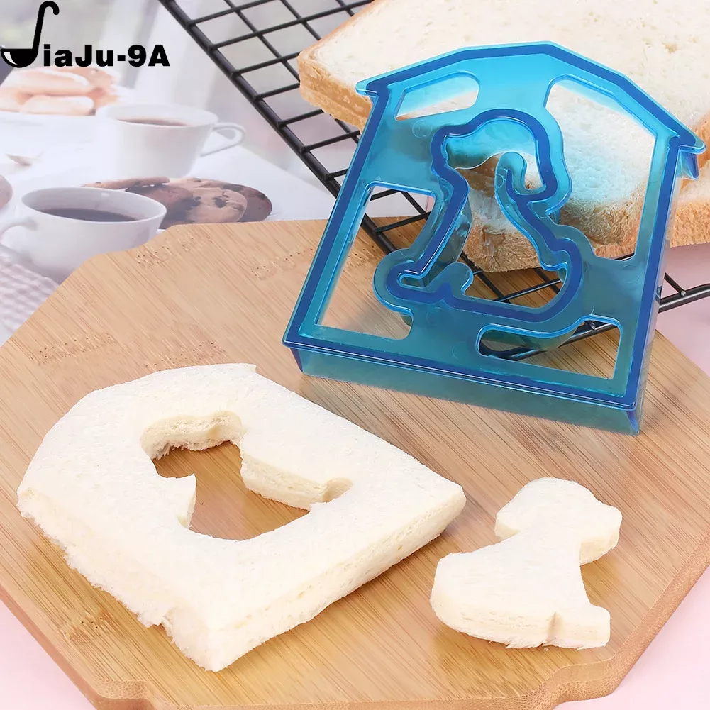 Cortadores de sándwiches para niños, molde de plástico para cortar pan de comida, sellador, cortador de almuerzo, para niños, accesorios de cocina: Chocolate