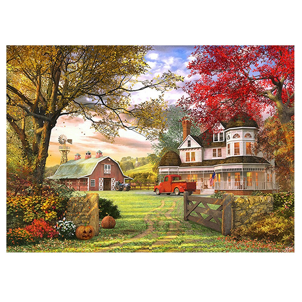 50x40cm Wall Art Dot 5D Home Decor Adults Kids Crafts Hotel DIY Landscape Restaurant Diamond Painting Kit Point Pen Living Room