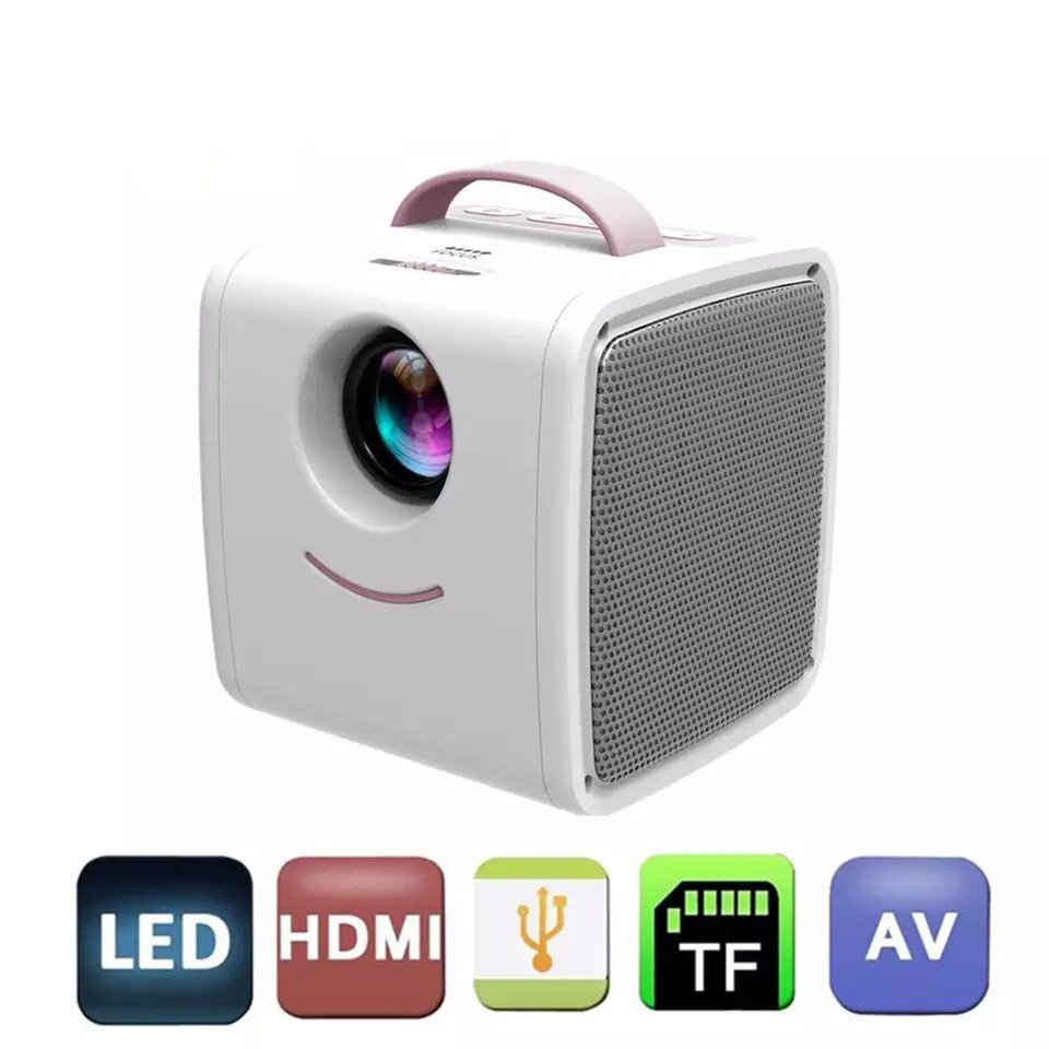 Q2 LCD Mini Portable Projector One Hand Gripped Support 1080P Full HD HDMI USB VGA Porket Projector for Children Study