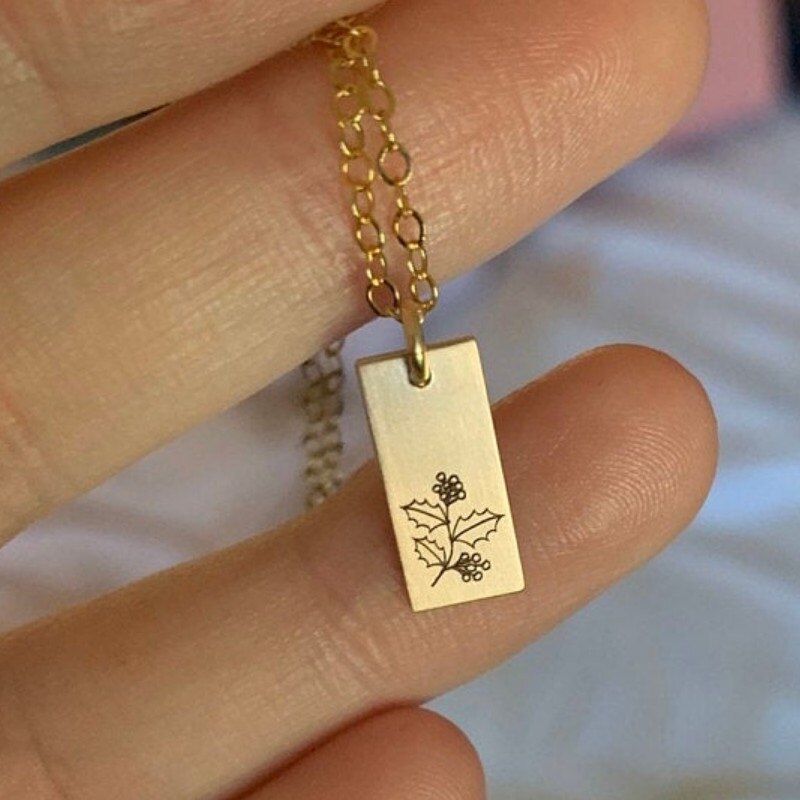 Rinhoo personalità mese compleanno fiore collane oro margherita rosa fiore ciondolo collana donna uomo compleanno festa gioielli regalo