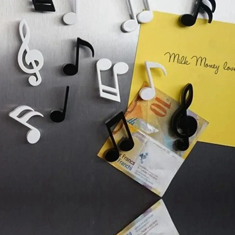 6 unids/set imanes de nevera notas musicales creativas imán refrigerador mensaje pegatina decoración del hogar