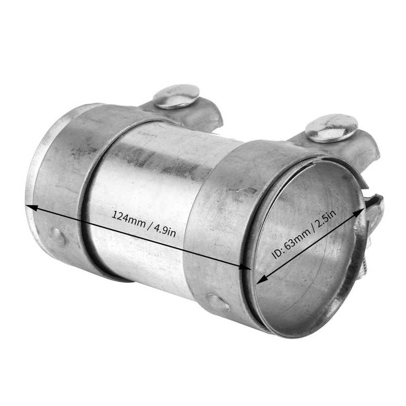 exhaust manifold stainless pipe 2.5in Exhaust Pipe Coupling Connector Double Clamp Tube Joiner Universal Accessory for Car