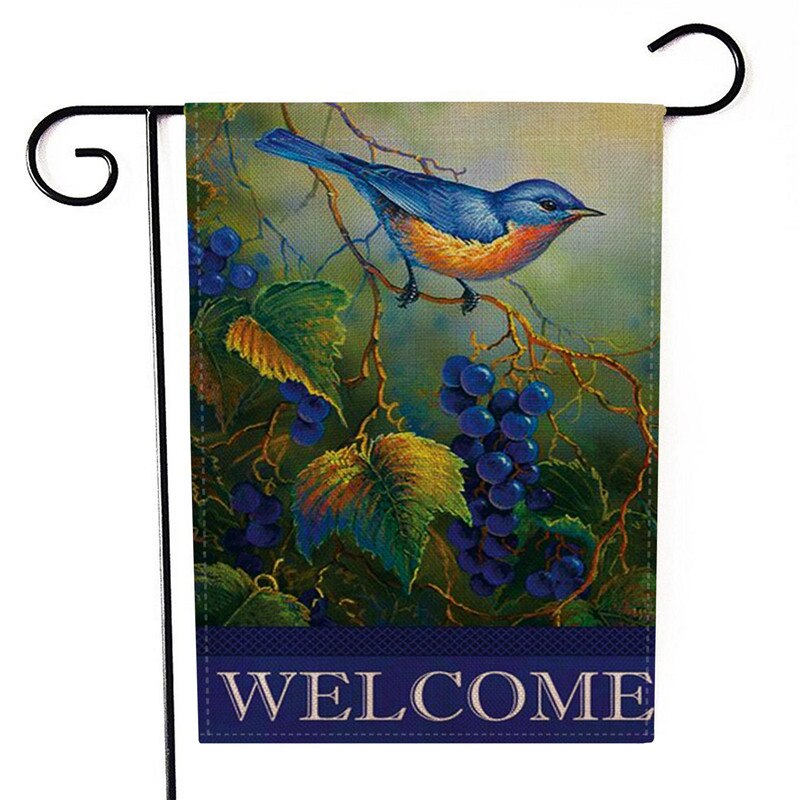 30x45cm Double Sides Garden Flags Birds Flowers Series Flax Banner Party Banner Flags DIY Festival Decoration Accessiories: 2