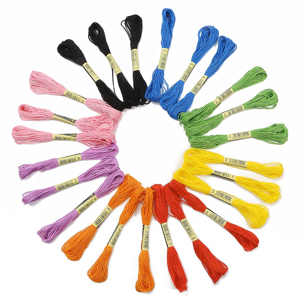Madejas de costura de algodón Multicolor, hilos de punto de cruz, Kit de madeja de hilo de bordar, herramienta de costura DIY, novedad, 10 unidades por lote
