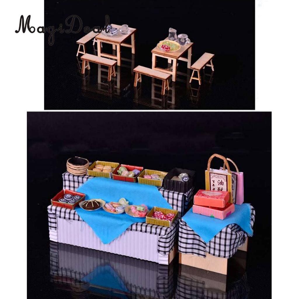 1/24 DIY Dollhouse Miniature Kit with Furniture, Light - Archaic Chinese Snack Shop