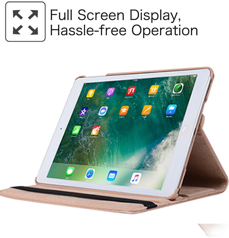 Étui pour ipad 2 3 4 modèle  a1458 1459 a1460 couverture, housse de veille automatique pour apple ipad 2 3 4 libération étui rotatif à 360 degrés + stylet