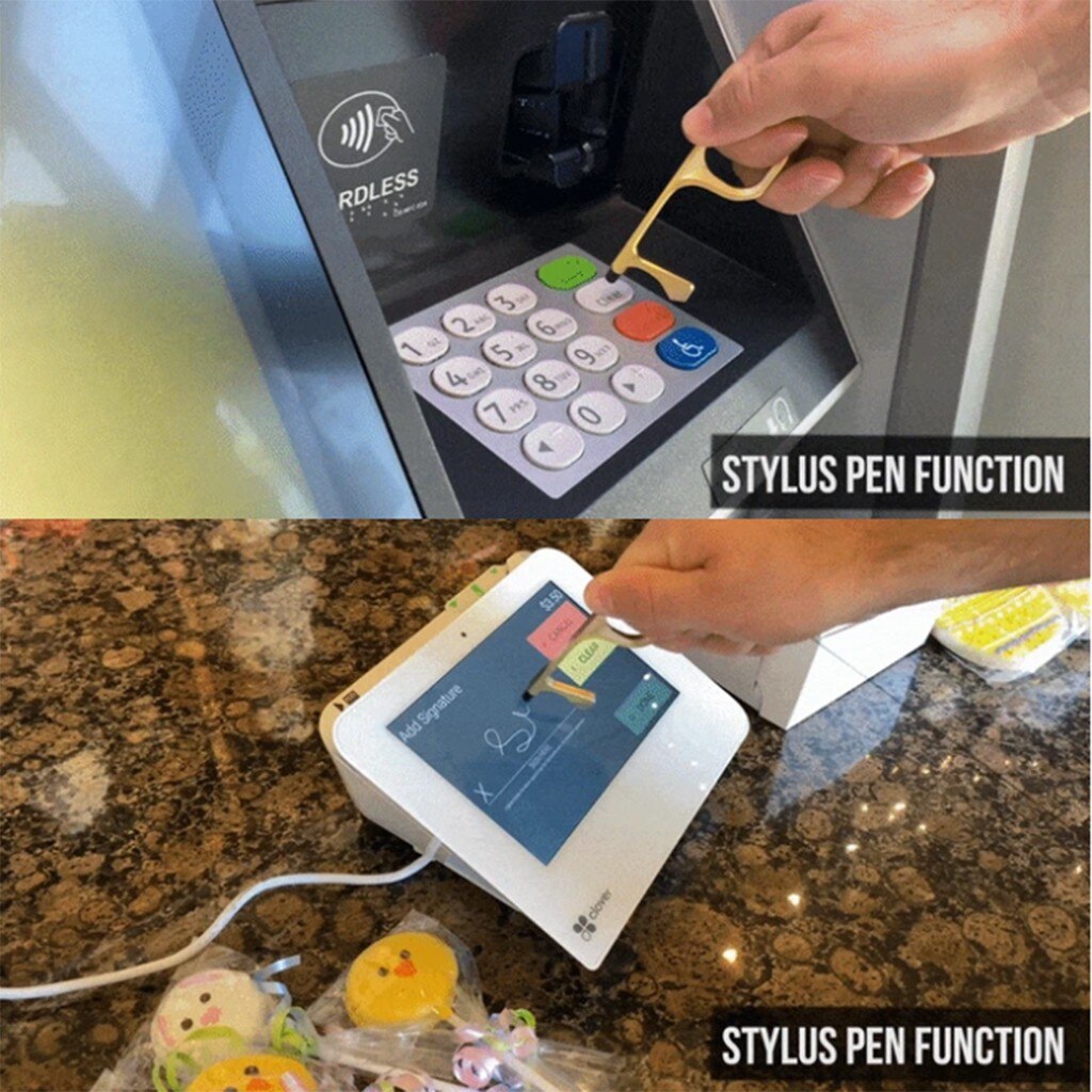 Non-contact Safety Door Opener Contactless Safety Door Opener Protection Isolation Brass Key Handles Clean-Key#W