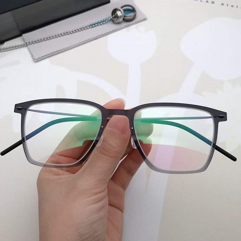 Mannen Brilmontuur Puur Titanium Vierkante Brillen Bijziendheid Recept Brillen Optiek Lens 6554 Denemarken 2022 Mode