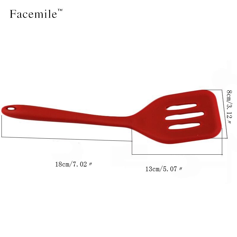 Silicone Slotted Spatula Turner Non-Scratch Food Grade Cooking Kitchen Utencil Accessory