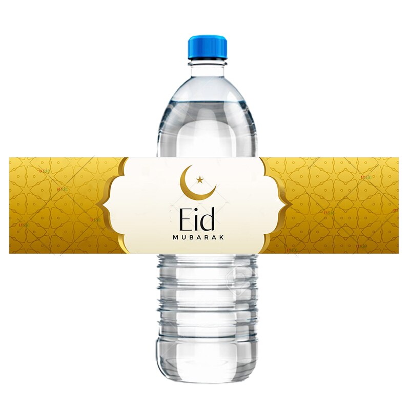 Étiquettes autocollantes Eid Mubarak, 20 pièces, pour décoration Eid al-fitr, pour bouteille d&#39;eau, pour fête musulmane islamique, pour bricolage: E