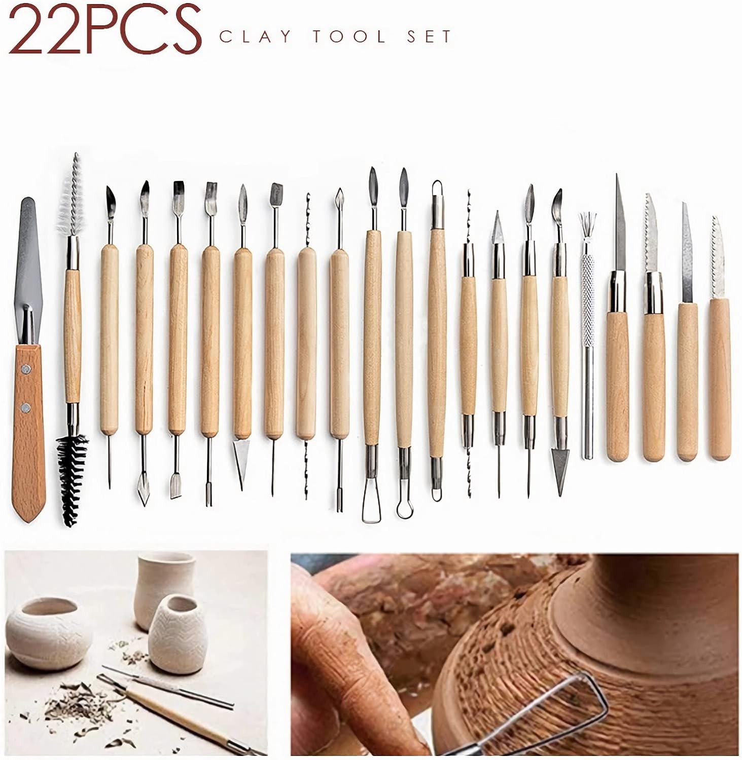Clay Tools Kit Polymer Clay Tools Ceramics Clay Sculpting Air Dry Clay Tool Set for Pottery Craft Baking Carving Molding Shaping: Orange