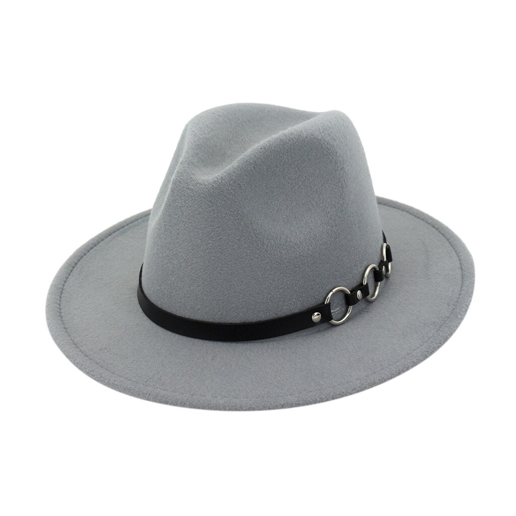Seioum Spring Wide Brim Fedora Men Women Vintage Jazz Hats Stars Wool felt hat Unisex red Felt Bowler Trilby3Q: D