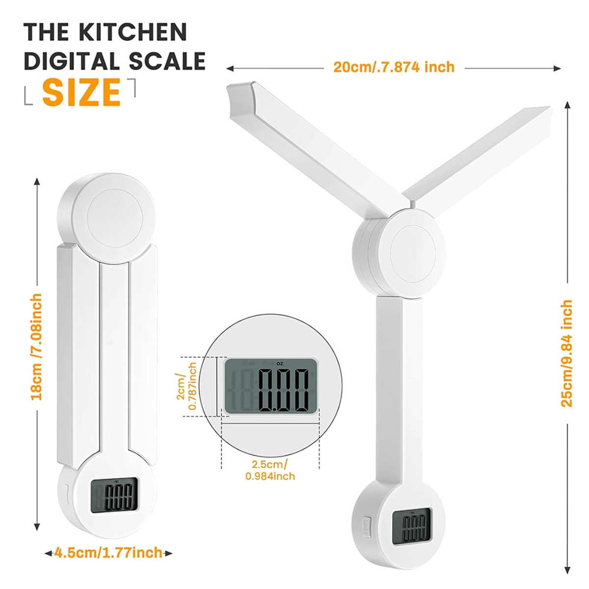 Balance alimentaire pliante de haute précision, balance de cuisine numérique avec écran LCD, balance alimentaire pour mesurer l'admission saine