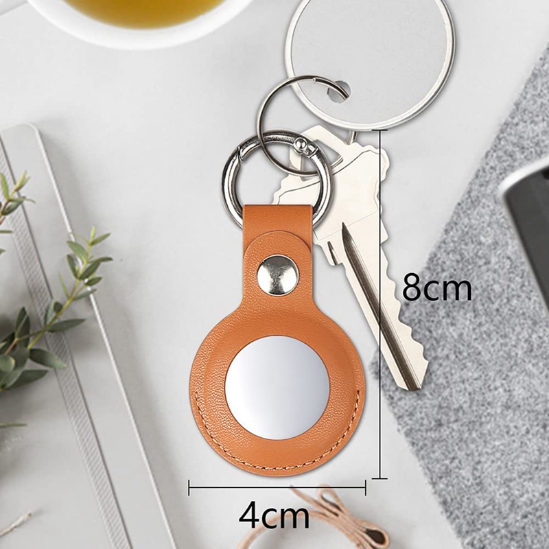 2 -teiliges etui, kompatibel mit apple airtag, schutzhülle aus pu-leder mit schlüsselanhänger und schlüsselring für airtag-zubehör
