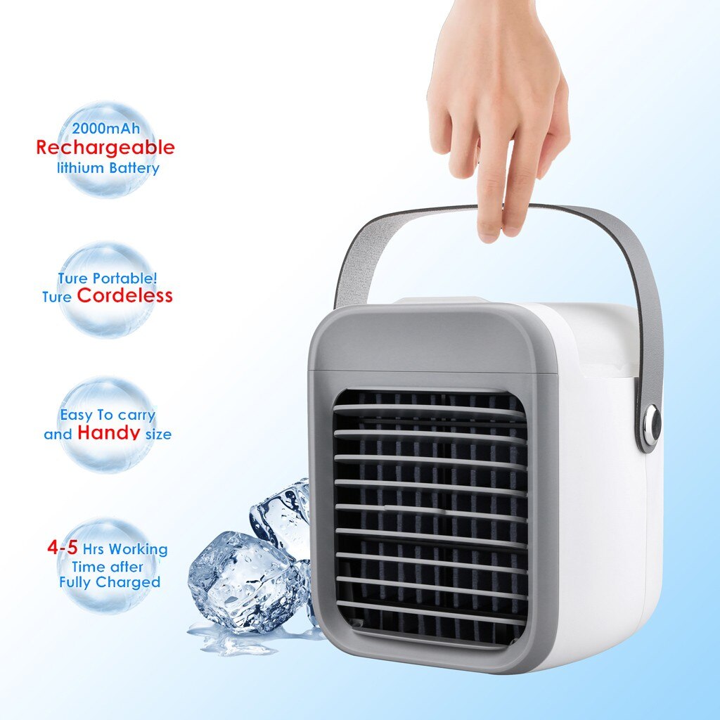 Multifunction Summer Portable Air Conditioner Fan, Rechargeable Evaporative Air Conditioner Fan Cold Systems Air Cooler
