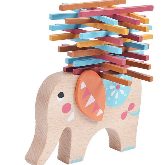 Färg pinne spel trä elefant kamel balansstråle förälder-barn spel barns pedagogiska leksaker