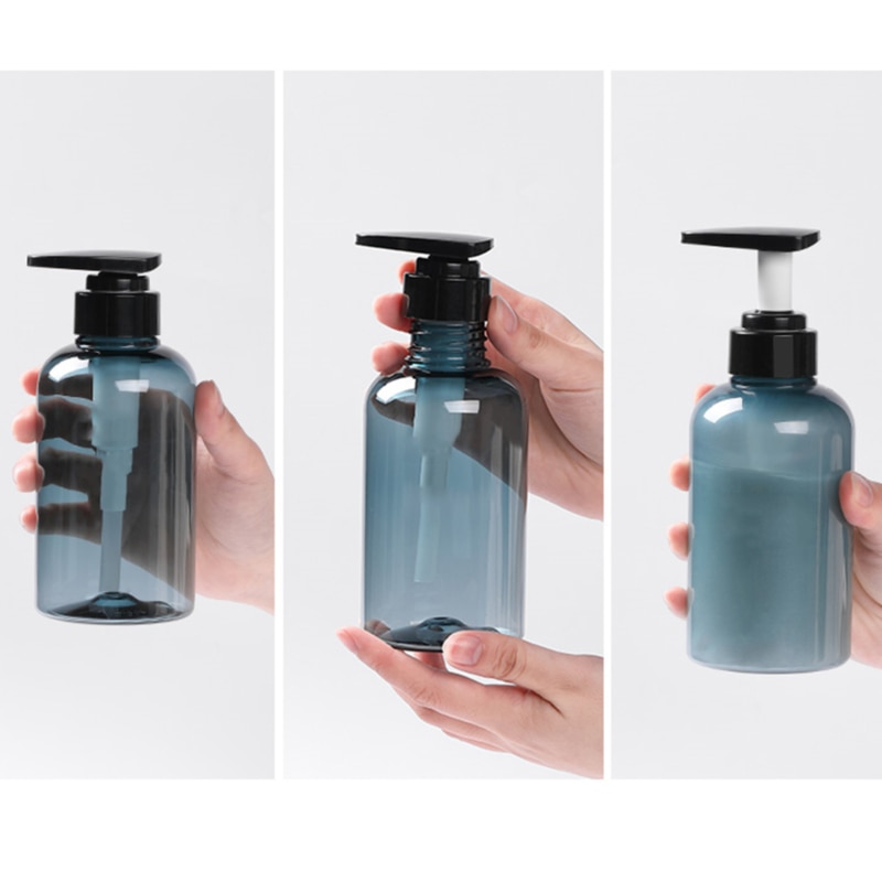 3 stk/sæt sæbe dispenser flaske badeværelse shampoo flaske stor kapacitet pres type lotion krops sæbe tom flaske sæt 500ml