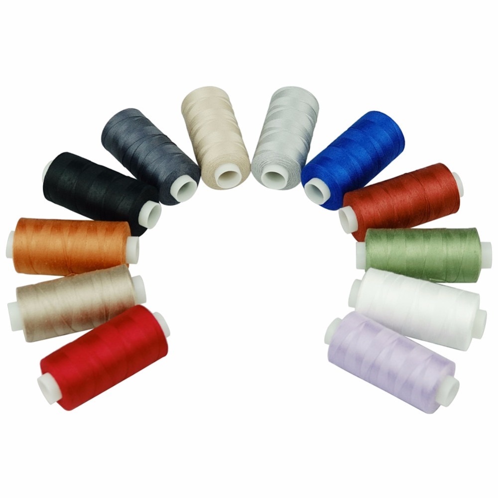 12 Multi Farben 100% Mercerisierter Baumwolle Nähgarn einstellen 50 s/3 für Quilten NäHenne etc-550 Meter jeder