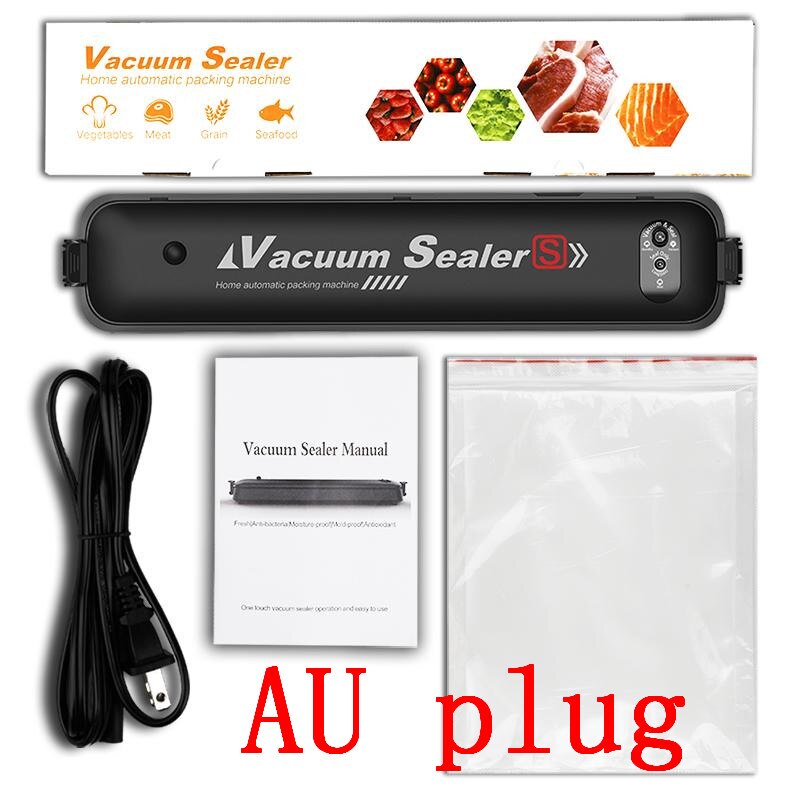 Huishoudelijke Droog Nat Food Vacuum Sealer Verpakking Machine Film Sealer Vacuüm Verpakker Inclusief 15Pcs Zakken: AU plug