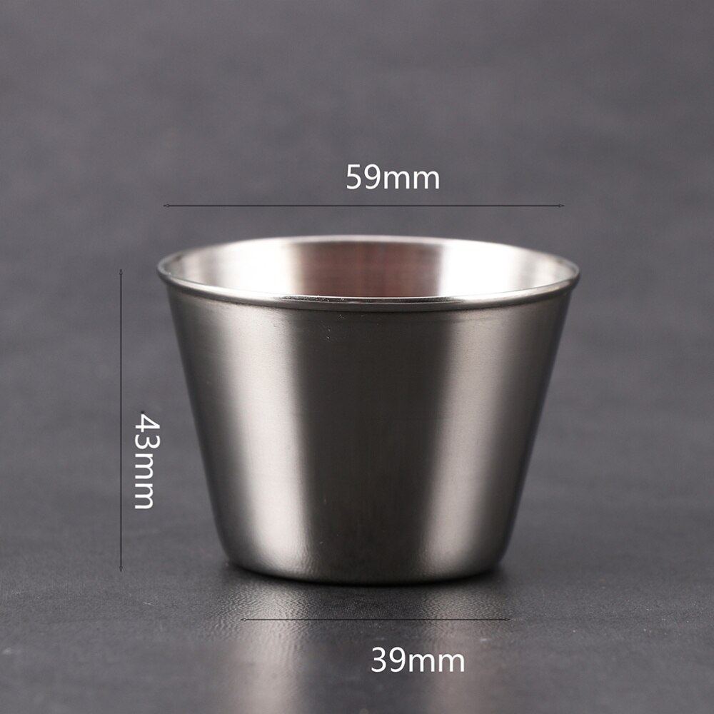 3 st av en påse rostfritt stål krydda bricka hållbar sås maträtt kryddor skålar bärbar sås tallrik för hem  (50ml 70ml och 8