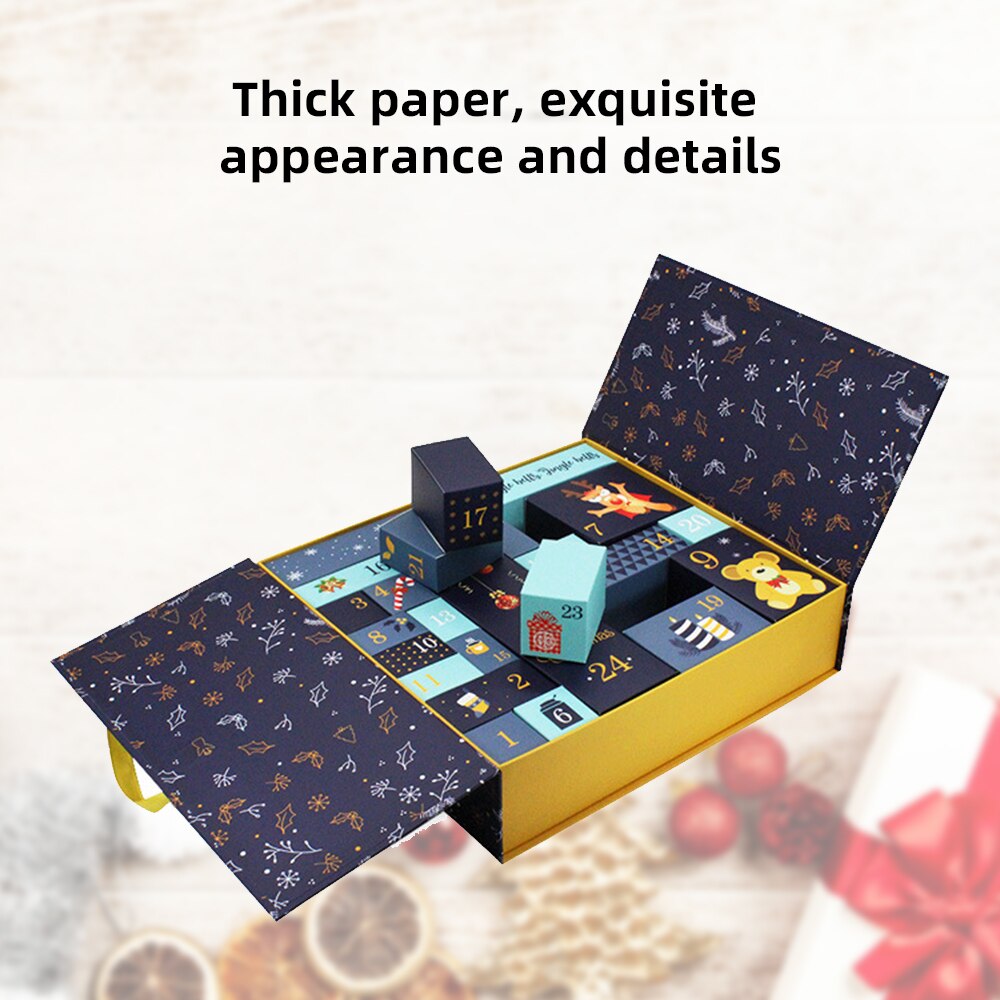 DIY Paper Advent Calendar Box Christmas Countdown 24 Drawers Cabinet Toy for Girl Boy Friend Decorative Ornaments