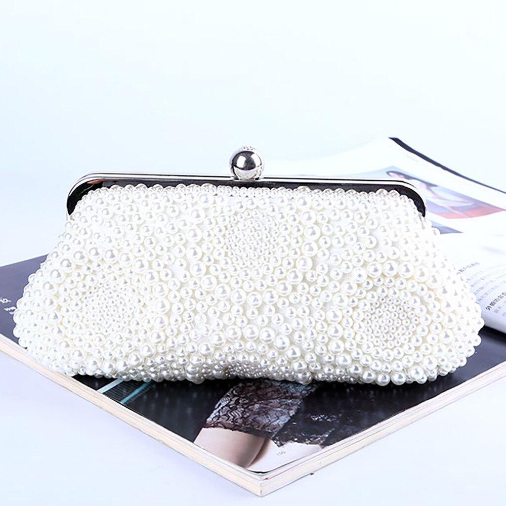 Ladies Clutch Bag Women Evening Party Wild Bag Evening Women Pear Evening Handmade Beaded Clutch Shoulder Cross Bags K612: Default Title