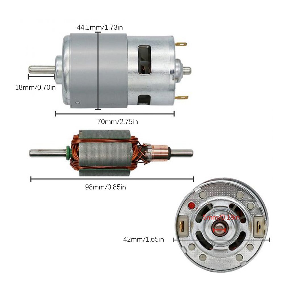 Rodamiento de bolas alto par DC 12-24V 2900RPM, alto par Motor DC, rodamiento de bolas 555, taladro eléctrico DIY