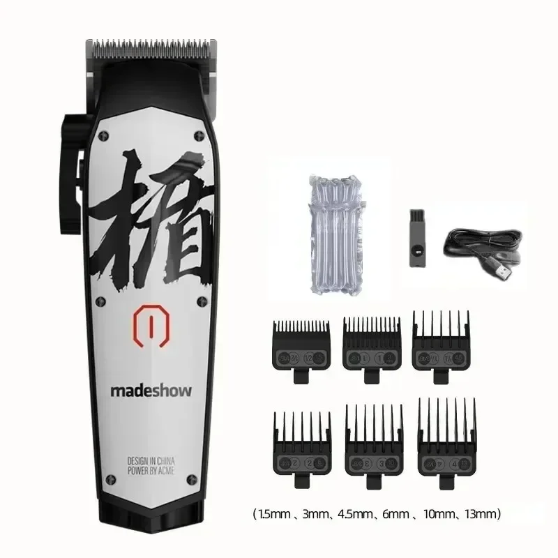 Madeshow M10 + tondeuse à cheveux professionnelle pour homme barbier 0mm tondeuse à tête chauve 2200mAh finition Machine de coupe de cheveux 7000 tr/min: Bleu