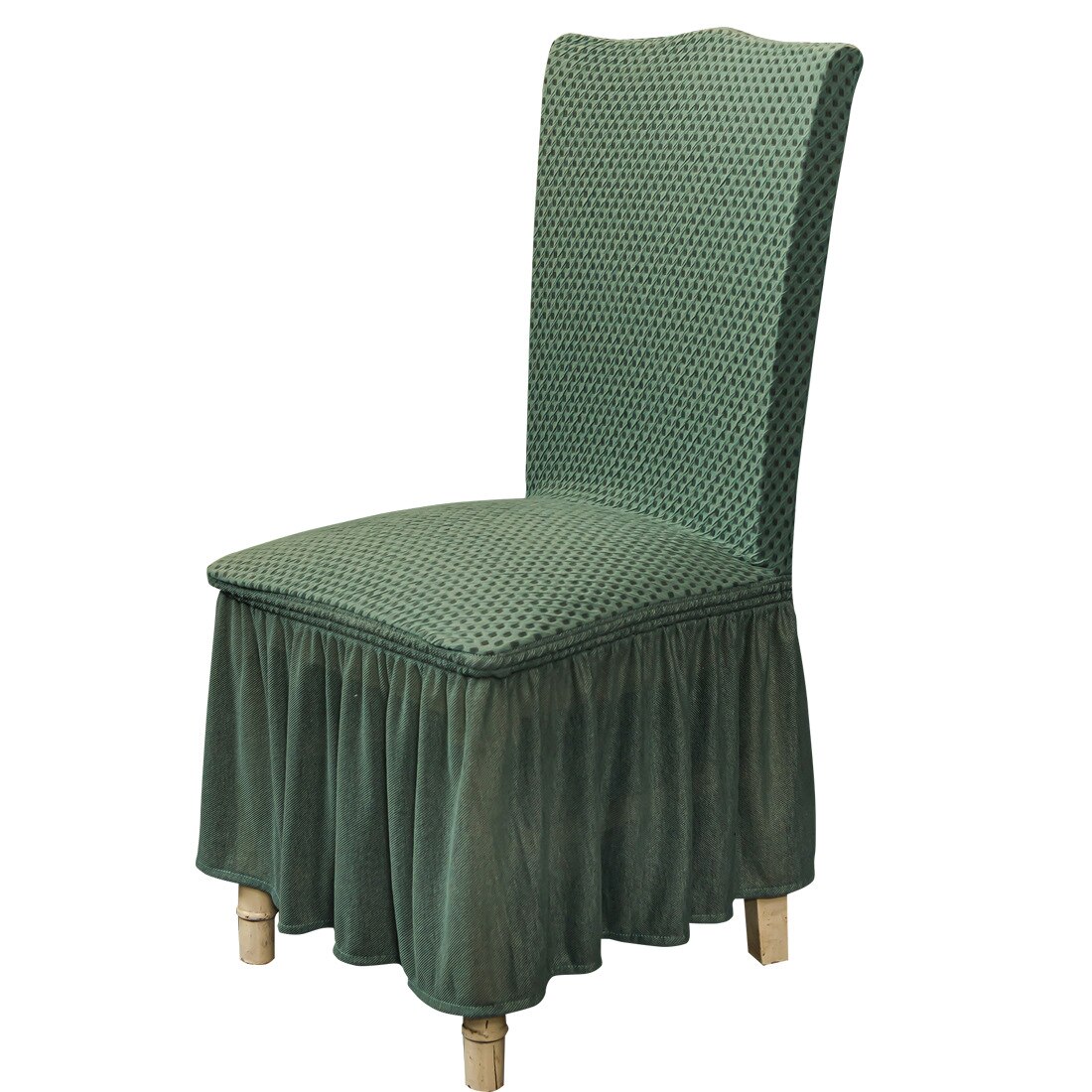 Eetkamerstoel Cover Jacquard Stoel Hoes Case Voor Stoelen Kantoor Bruiloft Eetkamer Spandex Stoel Cover Stretch: green