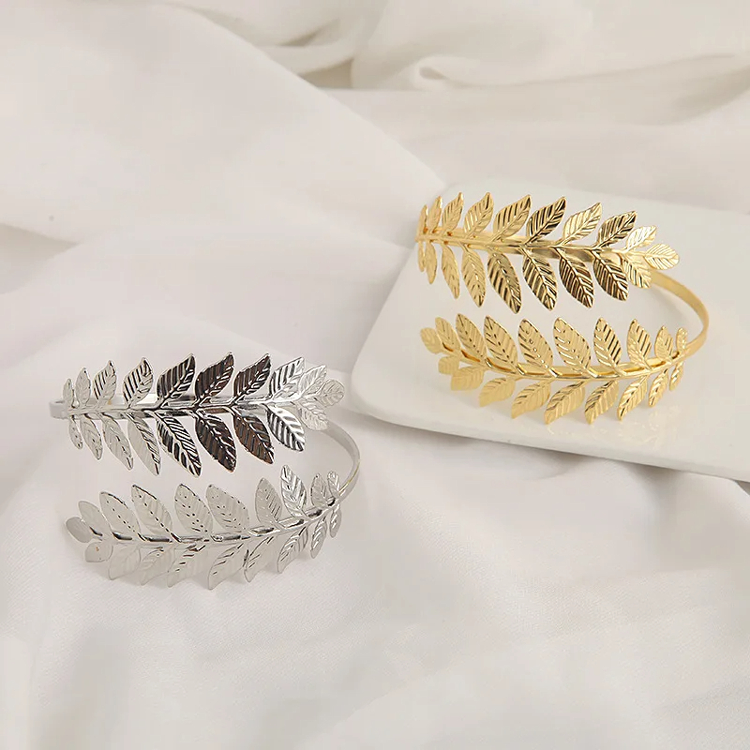 Embrasses de rideaux en matériau métallique de Style moderne, 2 pièces, motif feuille or/argent, pour chambre à coucher, salon, bureau, rideaux de cuisine