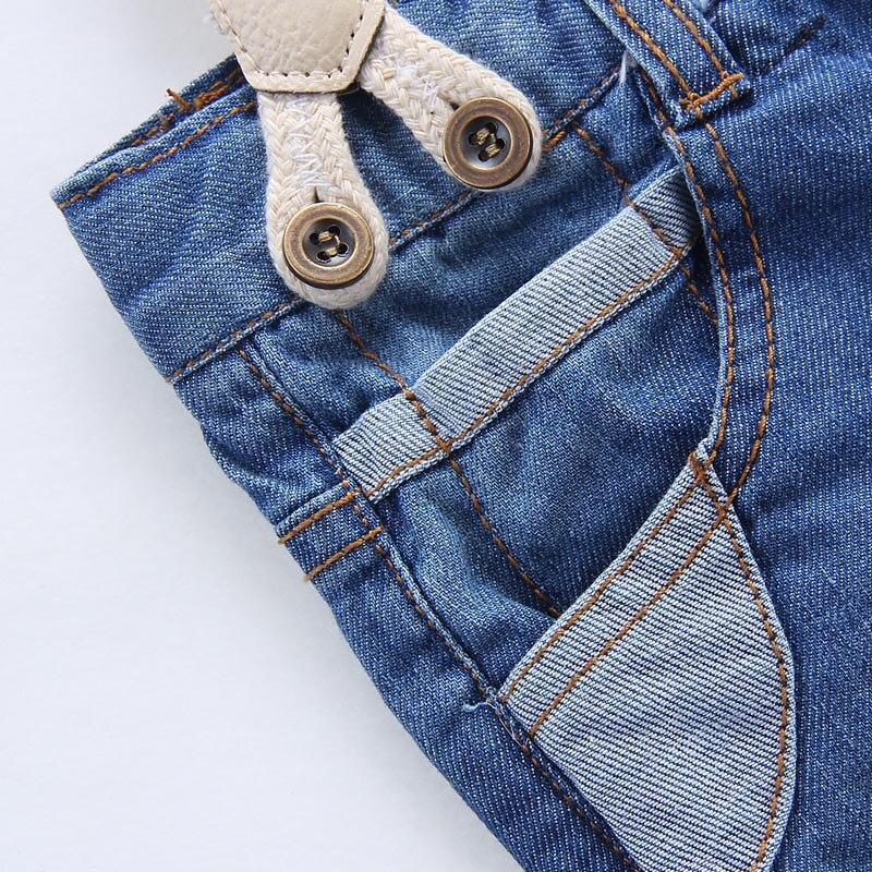 Barn denim shorts sommer stil koreanske boyskids jeans bukser curling bukser baby denim overalls seler shorts 2t-8t