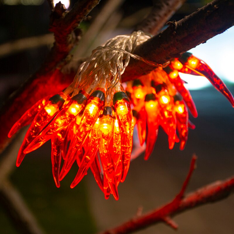 LED Red Chilli Light String Battery-operated Fairy Lights year&#39;s Festoon Garland Wedding Party Christmas Decoration