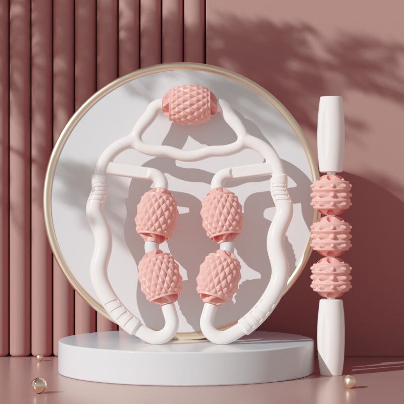 Ring Clip Leg Massager Thin Calf Eliminate Muscle Relax Kneading Roller Shaft Thin Leg Trainer Muscle Roller Stick: Pink02