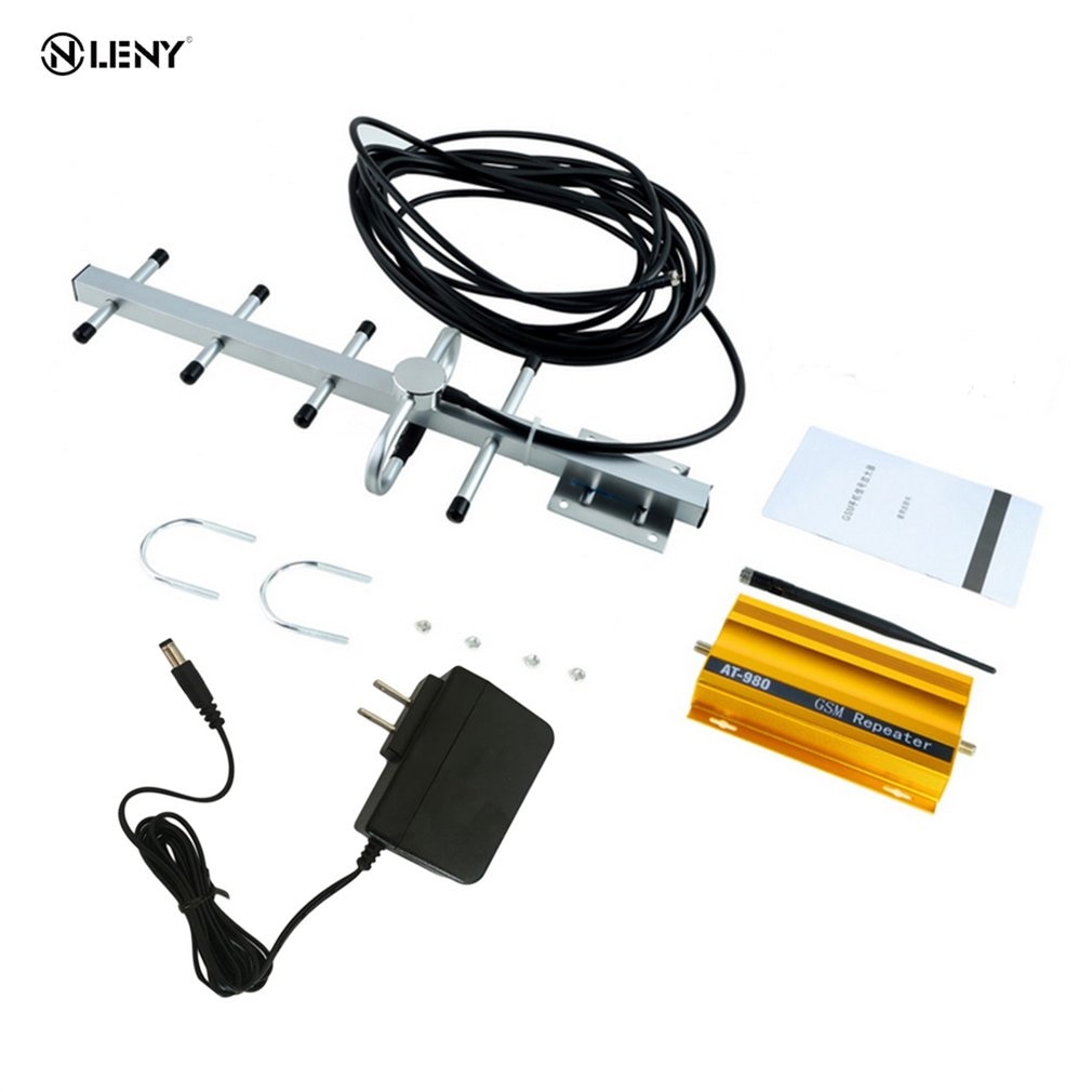 GSM 900mHz Mobile Phone Signal Booster Repeater Amplifier + Yagi Aerial Full-Duplex Single-Port AT-980
